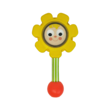 Vintage 1973 Fisher Price Flower Rattle W Eyes # 424 With Mirror Baby Face Toy - $23.75