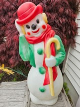 33&quot; Vintage Empire Frosty Blow Mold Christmas Snowman 1971 Great Color - $185.72