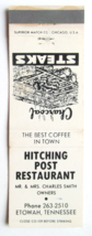 Hitching Post Restaurant - Etowah, Tennessee 20 Strike Matchbook Cover Smith TN - £1.37 GBP