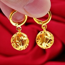 14 K Yellow Gold Jewelry Drop Earring for Women Fine Bizuteria 14k Gold Jewelry  - £16.60 GBP