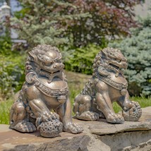 Zaer Ltd. Set of 2 Chinese Fu Dog Lion Sentry Statues (Small Size (Set of 2)) - £249.82 GBP