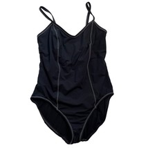 Anne Cole Bathing Swim Suit Black One Piece Size Large u - $22.99