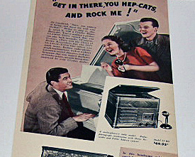 1940 Crosley Radio Life Mag Ad Color Rock Hep Cats - $5.00