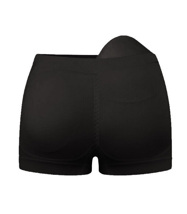 Women&#39;s Black Butt Lifting Removable Pads Stretch Shapewear Boyshorts - $11.64