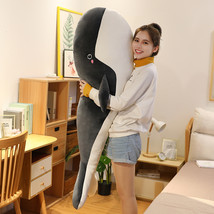 Whale Plush Toys Big Soft Stuffed Sleeping Pillow Cute Sea Animal Fish Blue Shar - £13.90 GBP