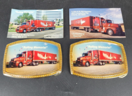 Collectible Custom Belt Buckles Something Special Legendary 18 Wheeler 2 pc  - £33.36 GBP