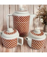 Wickerweave Georges Briard Teapot Sugar Creamer Picnic-Style Country Far... - £37.85 GBP