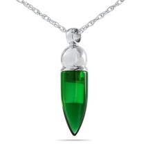 Green &amp; Silver Stainless Steel Pendant/Necklace Funeral Cremation Urn for Ashes - £47.25 GBP