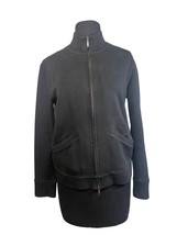 Falconnable Size Small Black Full Zip Knit Jacket with Pockets - £13.62 GBP