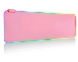 Pink RGB Gaming High Proformance Mouse Pad LED Desk Mat 8 Light Smooth G... - $39.97