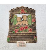 Christmas Diecut Puppies Poinsettia Log Cabin Calendar Topper Pulp Embos... - £10.56 GBP