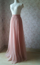 DEEP BLUSH Long Tulle Skirt Bridesmaid Plus Size Floor Length Tulle Skirt Outfit image 4