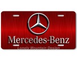 Mercedes-Benz Inspired Art Gray on Red FLAT Aluminum Novelty License Tag... - $17.99