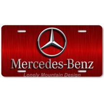 Mercedes-Benz Inspired Art Gray on Red FLAT Aluminum Novelty License Tag Plate - $17.99