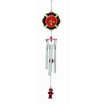 Fire Fighter Wind Chime Outdoor Garden Firefighter Windchime - $27.98