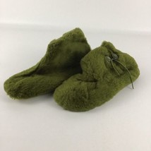 Dearfoams Slippers Booties Olive Green Size Small 5-6 Comfort Footwear Vintage - £31.24 GBP