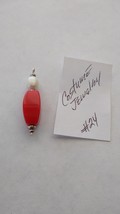 Beautiful, simulated RED crystal costume handmade pendant necklace piece - $7.00