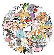 Set 50 Anime Cartoon Style Kawaii Animals Small Waterproof Vinyl Decal S... - $15.00