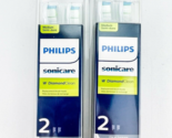 Philips Sonicare W DiamondClean Medium Full Size 2 Brush Heads HX6062 65... - £21.66 GBP
