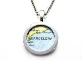 Barcelona Map Pendant Necklace - £27.52 GBP
