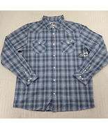 Salty Crew Herdsman Flannel Shirt Mens Medium Blue Long Sleeve Button Up... - $34.99