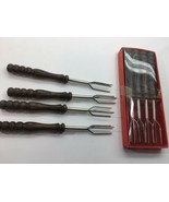 Vtg DOBIN Cocktail Forks Hor D&#39;Oeuvre Fondue Wood Handle 3855 Brienz Swi... - €12,95 EUR