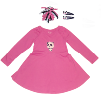 NWT The Children&#39;s Place Pink Panda Skater Dress Hair Accessories 5T NEW - £15.63 GBP