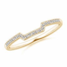 ANGARA Natural Diamond Square-Shaped Wedding Band in 14K Gold (IJI1I2, 0.12 Ctw) - £438.12 GBP