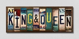 King and Queen License Plate Tag Strips Novelty Wood Signs WS-587 - £43.91 GBP