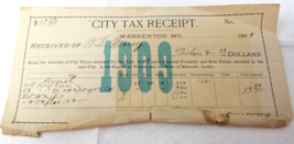 1909 Tax Personal Property Bill Receipt Warrenton Missouri Collector&#39;s O... - £14.66 GBP