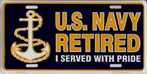 U.S. Navy Retired Metal License Plate - $4.88