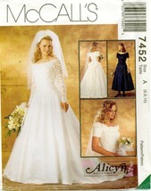 McCalls 7452 Misses Bridal Bride Wedding Gown Dress Alicyn pattern UNCUT FF - £5.99 GBP