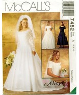 McCalls 7452 Misses Bridal Bride Wedding Gown Dress Alicyn pattern UNCUT FF - £7.18 GBP