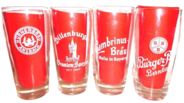 4 GERMAN BREWERIES Rare White-Label Multiples German Beer Glasses - $385.79 MXN