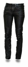 Women&#39;s Vixen Light Aniline Cowhide Leather Pants Motorcycle Chaps - £191.59 GBP