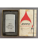 Zippo Lighter 1965 Wolfe Lumber Co. Golden City MO Missouri Looks Unused - £58.57 GBP