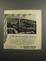 1951 The Homestead Resort Ad - America&#39;s most distinguished country hotel - £14.78 GBP