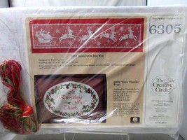 Creative Circle Crewel Embroidery Give Thanks Tray #6305 1988 Vintage Se... - $43.53