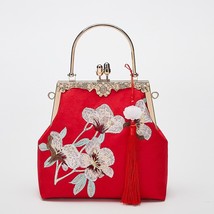 Handmade Women Vintage Cotton Fabric Floral Embroidery Messenger Bag Female Retr - £46.28 GBP