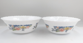 Arcopal France Florine Serving Vegetable Bowl Set of 2 Bowls Floral Milk... - $49.99