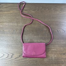 Fossil Sophia Raspberry Wine(magenta) Leather Crossbody Wallet Purse Bag - $23.25