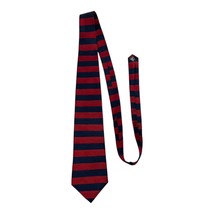 Savile Row Red &amp; Navy Striped Silk Necktie - $298.13 MXN