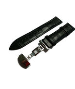 22mm Genuine Leather Watch Band Strap Fits MARINA LUMINOR Black Deployme... - $18.00