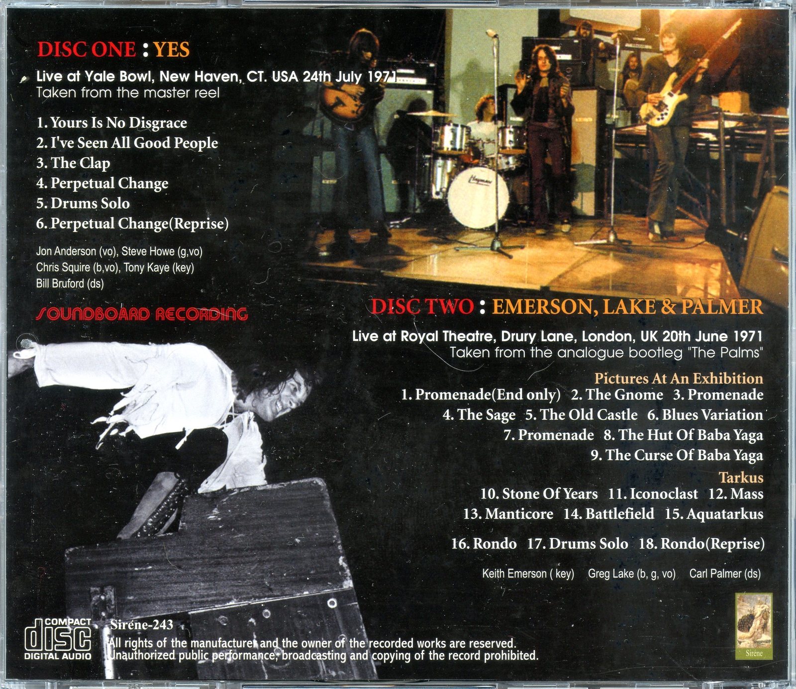 YES - Best Of 1971 ( 2 CD SET ) ( SIRENE ) ( Yes live at New Haven. July 24th pl Item image 2