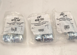 Lot of 3 RACO 3/4 in. EMT Compression Connector Insulated Throat, 3/Pack... - $17.03