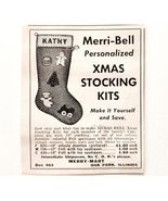 1957 Merry Mart Christmas Stocking Kit Advertisement Crafts Sewing Suppl... - $14.01 CAD