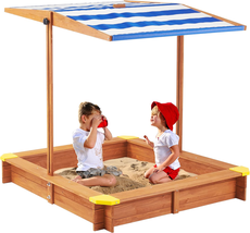 Canadian Cedar Sandbox with Cover, Wooden Sand Box with Adjustable Canop... - $3,409.08 MXN