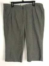 Old Navy Womens Pants Size 14 Low Rise Gray Stripe Crop Capri Norm Core - £13.56 GBP