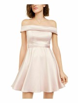 SEQUIN HEARTS Womens Pink Short Sleeve Mini Fit&amp;Flare Dress Juniors 11 - £29.78 GBP