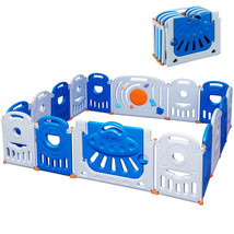 Costway 16-Panel Baby Playpen Toddler Kids Safety Play Center W/Lockable... - $238.30